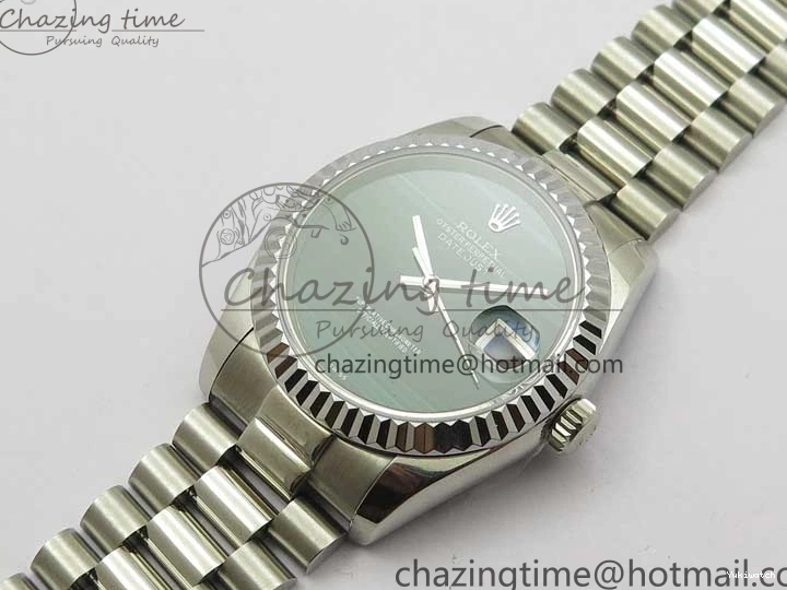 36mm Malachite Bracelet Green President Best SS SS on A2824 Dial DateJust EDF Edition 0216